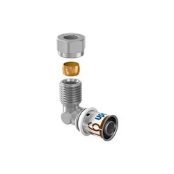 Raccord multicouche Uponor S-Press PLUS coude 90° mâle 1070538 dimension-Ø 16-G3/8"MT/10CU