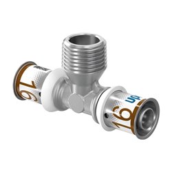 Raccord multicouche Uponor S-Press PLUS té mâle 1070592 dimension-Ø 16-R1/2"MT-16