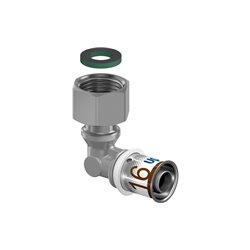 Raccord multicouche Uponor S-Press PLUS coude 90° écron libre 1070611 dimension-Ø 16-G3/8"SN