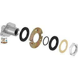Applique murale multicouche Uponor S-Press PLUS traversée de paroi coudé LWC 1070654 dimension-Ø 16-Rp1/2"FT I35