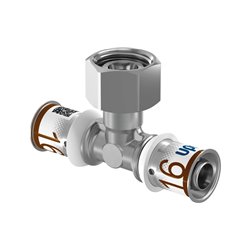Raccord à sertir Uponor S-Press PLUS té pour chasse d'eau Geberit 1070659 dimension-Ø 16-G1/2"FT-16
