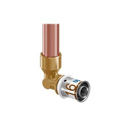 Raccord multicouche Uponor S-Press PLUS radi canne coudée 1070677 dimension-Ø 16-15CU I250 mm