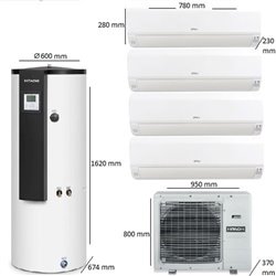Chauffe-eau thermodynamique Triple C 270 Litres Tailles 18 + 25 + 35 + 35