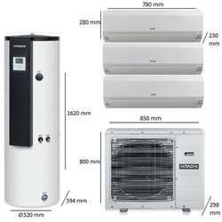 Chauffe-eau thermodynamique Triple C 190 Litres Tailles 15 + 25 + 25