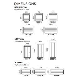Radiateur à inertie Ovation 3 Horizontal Blanc 1250 Watts