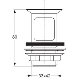 Bonde à grille D5851AA avec fenêtre H 80 mm