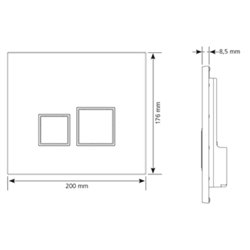 Plaque de commande bâti-support touches carrées blanc Ancoflash