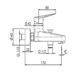 Mitigeur bain-douche monocommande mural Ancoflash