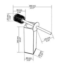 Porte-brosse et brosse WC Chromé Carrée