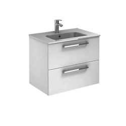 Ensemble salle de bain suspendu 2 tiroirs 80 cm Blanc Ancoflash