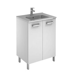 Ensemble salle de bain sur pieds 2 portes 70 cm Blanc Ancoflash
