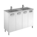 Ensemble salle de bain sur pieds 4 portes 120 cm Blanc Ancoflash