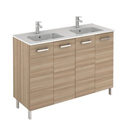 Ensemble salle de bain sur pieds 4 portes 120 cm Noyer sablé Ancoflash