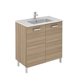Ensemble salle de bain sur pieds 2 portes 60 cm Noyer sablé Ancoflash