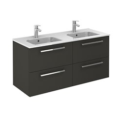 Ensemble salle de bain suspendu 4 tiroirs 120 cm Anthracite Ancoflash