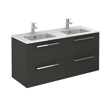 Ensemble salle de bain suspendu 4 tiroirs 120 cm Anthracite Ancoflash