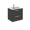 Ensemble salle de bain suspendu 2 tiroirs 70 cm Anthracite Ancoflash