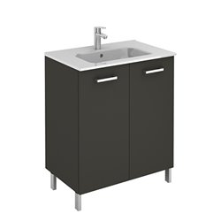 Ensemble salle de bain sur pieds 2 portes 80 cm Anthracite Ancoflash