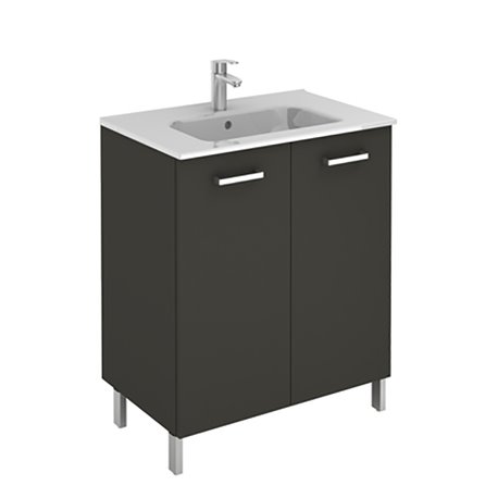 Ensemble salle de bain sur pieds 2 portes 80 cm Anthracite Ancoflash