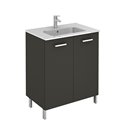 Ensemble salle de bain sur pieds 2 portes 80 cm Anthracite Ancoflash