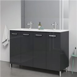 Ensemble salle de bain sur pieds 4 portes 120 cm Anthracite Ancoflash