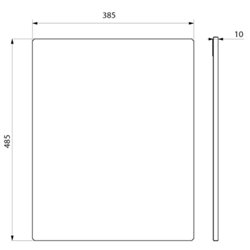 Miroir inox fixations invisibles H. 485 mm