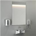 Miroir inox fixations invisibles H. 980 mm