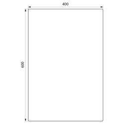 Miroir inox autocollant H. 600 mm