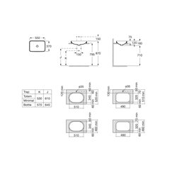 Vasque Inspira 550x370 mm Perle Square