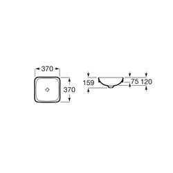 Vasque Inspira 370x370 mm Blanc mat Square