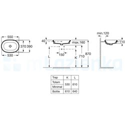 Vasque The Gap 550x390 mm Round