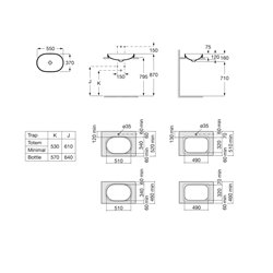 Vasque Inspira 550x370 mm Café Round