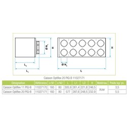 Caisson metal Optiflex 20 piquages