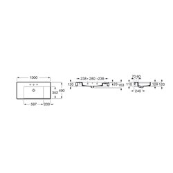 Lavabo Inspira Unik 1000x490x120 mm Perle