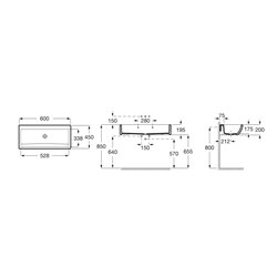 Lavabo Access 600x450x195 mm Blanc brillant