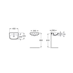 Lavabo Debba 450x370x135 mm Blanc brillant