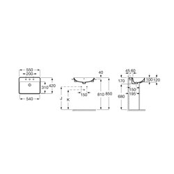 Lavabo Inspira Square 550x420x120 mm Blanc mat