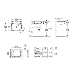 Lavabo Beyond 585x455x160 mm 1 trou perçé à droite Blanc Brillant