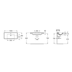 Lavabo The Gap 1000x460x175 mm simple