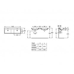 Lavabo The Gap 1400x460x175 mm double