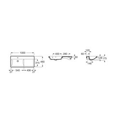 Lavabo The Gap 1000x460x175 mm simple
