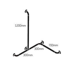Barre d'appui 11942WH en T