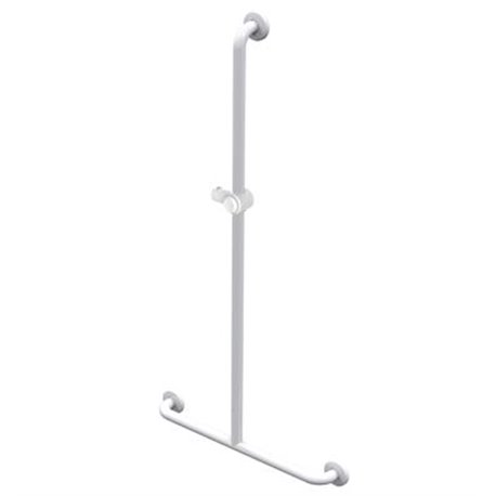 Barres d'appui inox recouvert d'époxy main courante en T 01245WH-LS Blanc - 600x1200 mm 