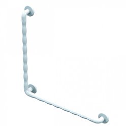 Barre d'appui cannelées en plastique coudée à 90° Eco 01430WH-LS Blanc - 600x600 mm 