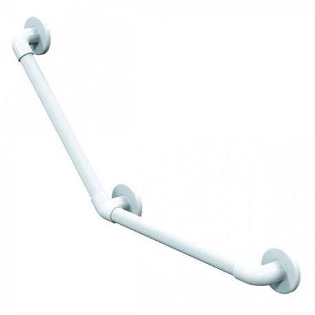 Barre d'appui cannelées en plastique coudée à 135° Eco 01440WH-LS Blanc - 450x450 mm 