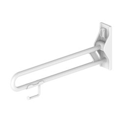 Barre d’appui rabattable double sans pied antibactérienne 01811WH Blanc - Ø32mm 