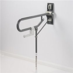 Barre d’appui double rabattable avec pied réglable 01830MG Gris foncé avec pied réglable 