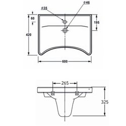 Lavabo ergonomique 23115 600x410 mm