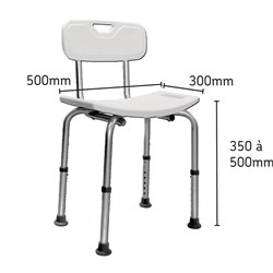 Tabouret de douche 2300 02310-LS sur pied et avec dossier