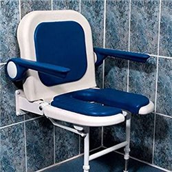 Siège 4000 04160P Bleu rembourré en U avec dossier et accoudoirs
